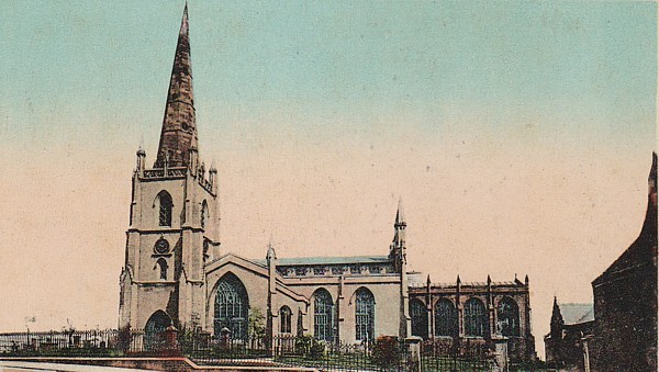 Postcard of St Matthew's Church, Walsall c1909