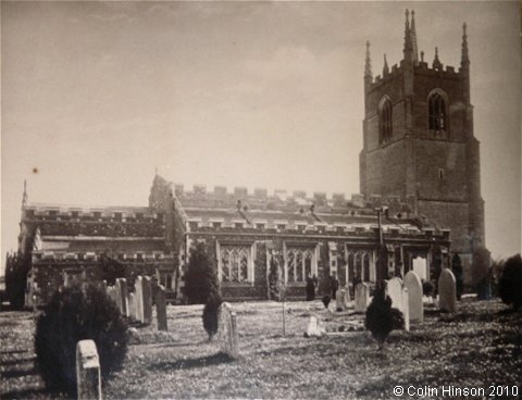 An old photograph of All Saints Church, Great Barford