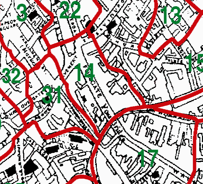 York St Crux boundaries map