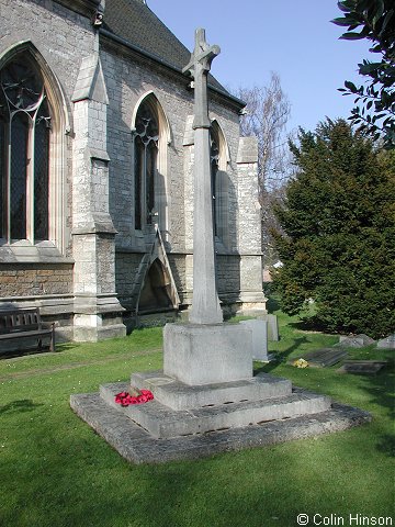 The 1914-1918 War Memorial in Escrick Churchyard.