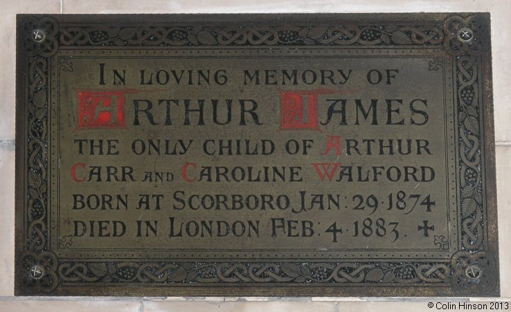 The Carr Monumental plaque in St. Leonard's Church