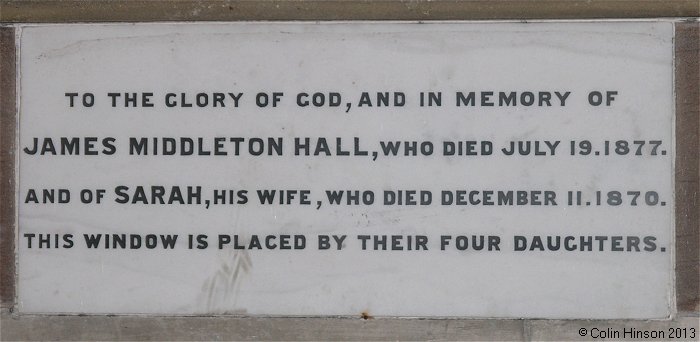 The Hall Monumental plaque (6) in St. Leonard's Church